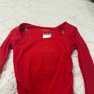 Pink Rose Scarlet Long Sleeve Women's Top